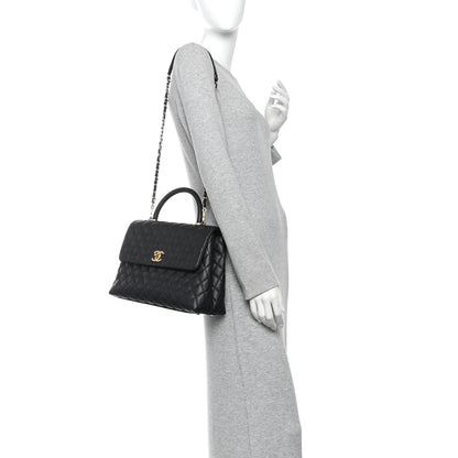 Chanel Caviar Quilted Medium Coco Handle Flap Black 2 of 10