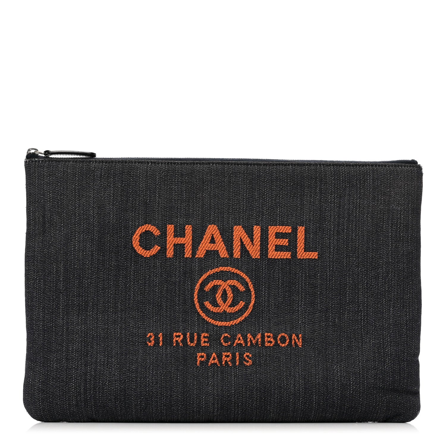 Chanel Denim Medium Deauville Cosmetic Blue Orange 2 of 9