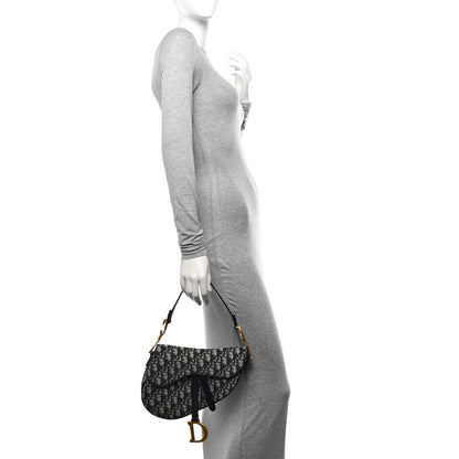 Christian Dior Oblique Saddle Bag Blue 2 of 10