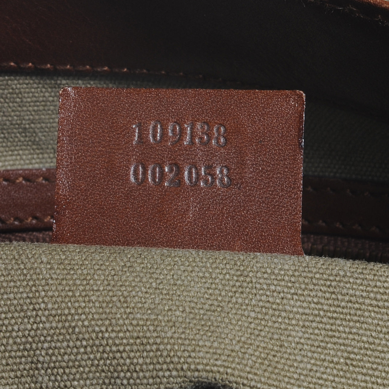 Gucci Canvas Bamboo Handle Drawstring Bag Olive 7 of 7