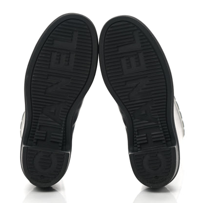 Chanel Rubber Logo Rain Boots 40 Black White 5 of 13