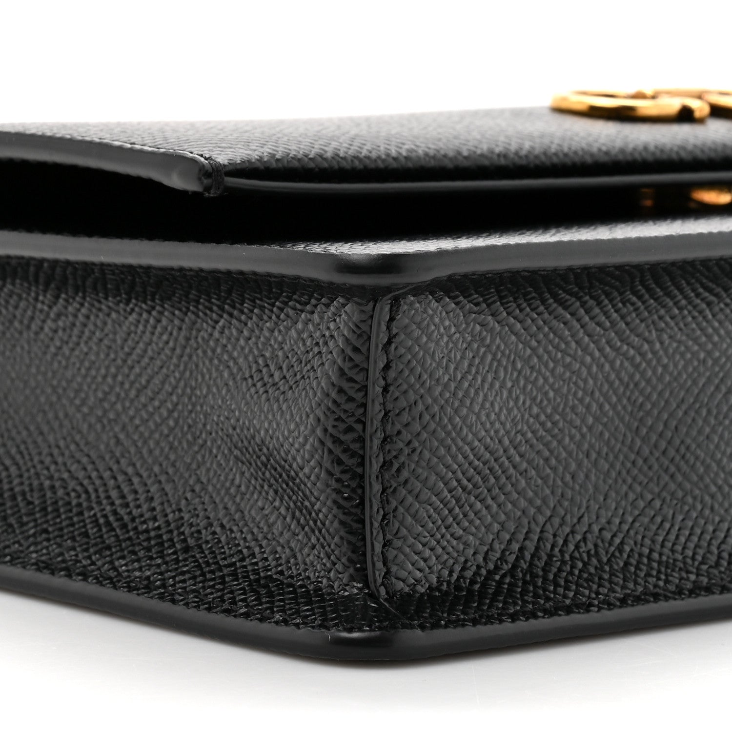 Salvatore Ferragamo Hammered Calfskin Seila Top Handle Crossbody Bag Black 9 of 9