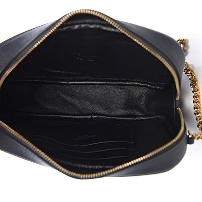 Saint Laurent Grain De Poudre Matelasse Monogram Mini Lou Camera Bag Dark Smog 5 of 13