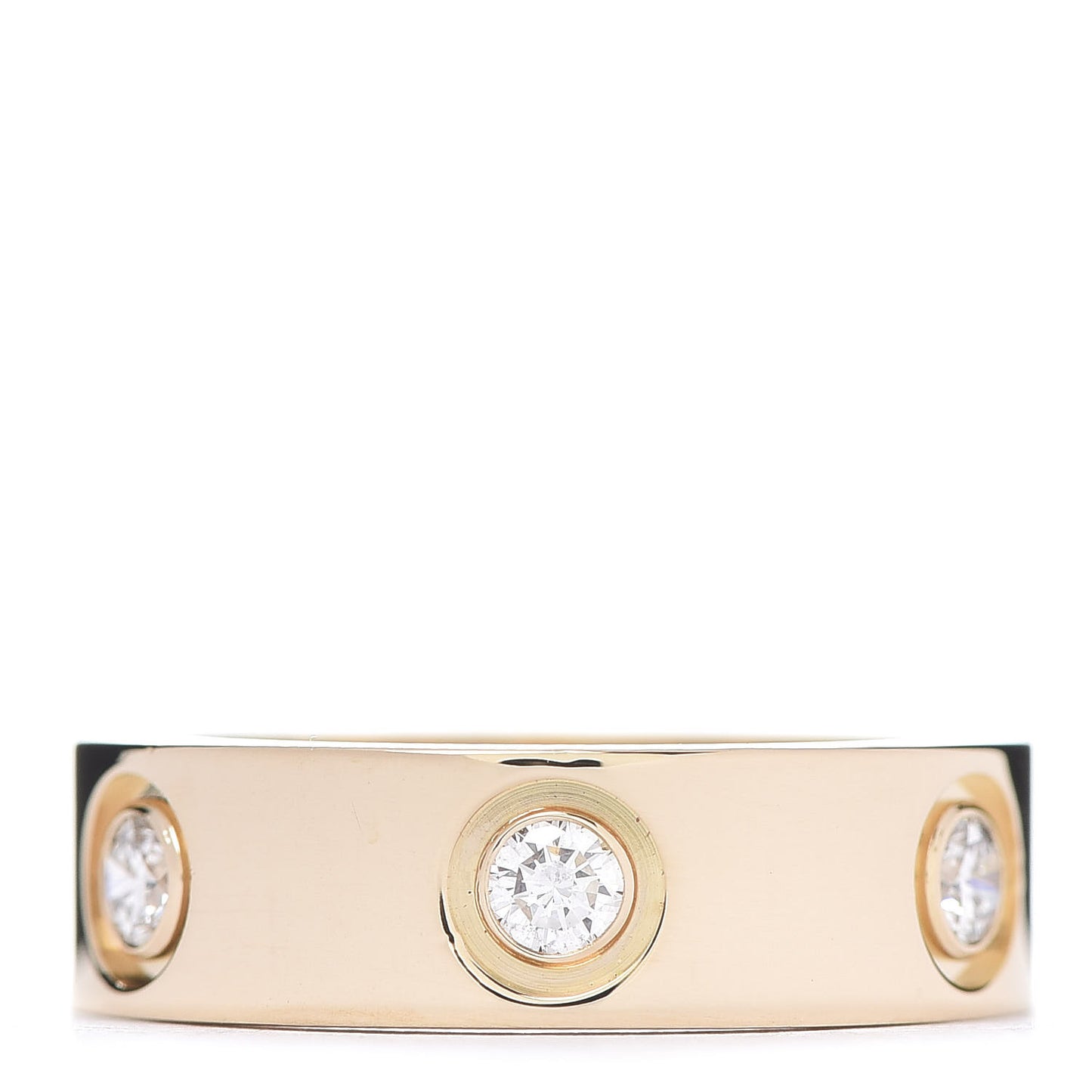 18K Yellow Gold 6 Diamond 5.5mm LOVE Ring 48 4.5