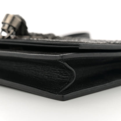 Saint Laurent Suede Bead Embellished Classic Monogram Kate Tassel Chain Wallet Black 10 of 11