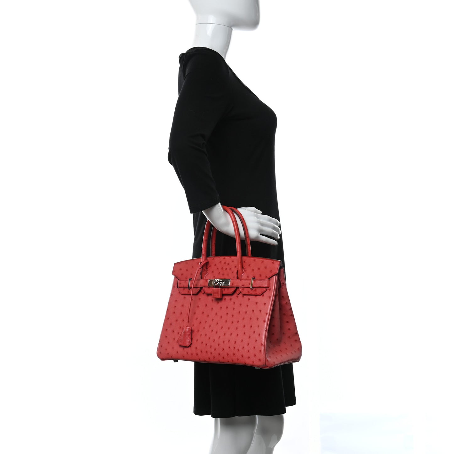 Ostrich Birkin 30 Bougainvillea