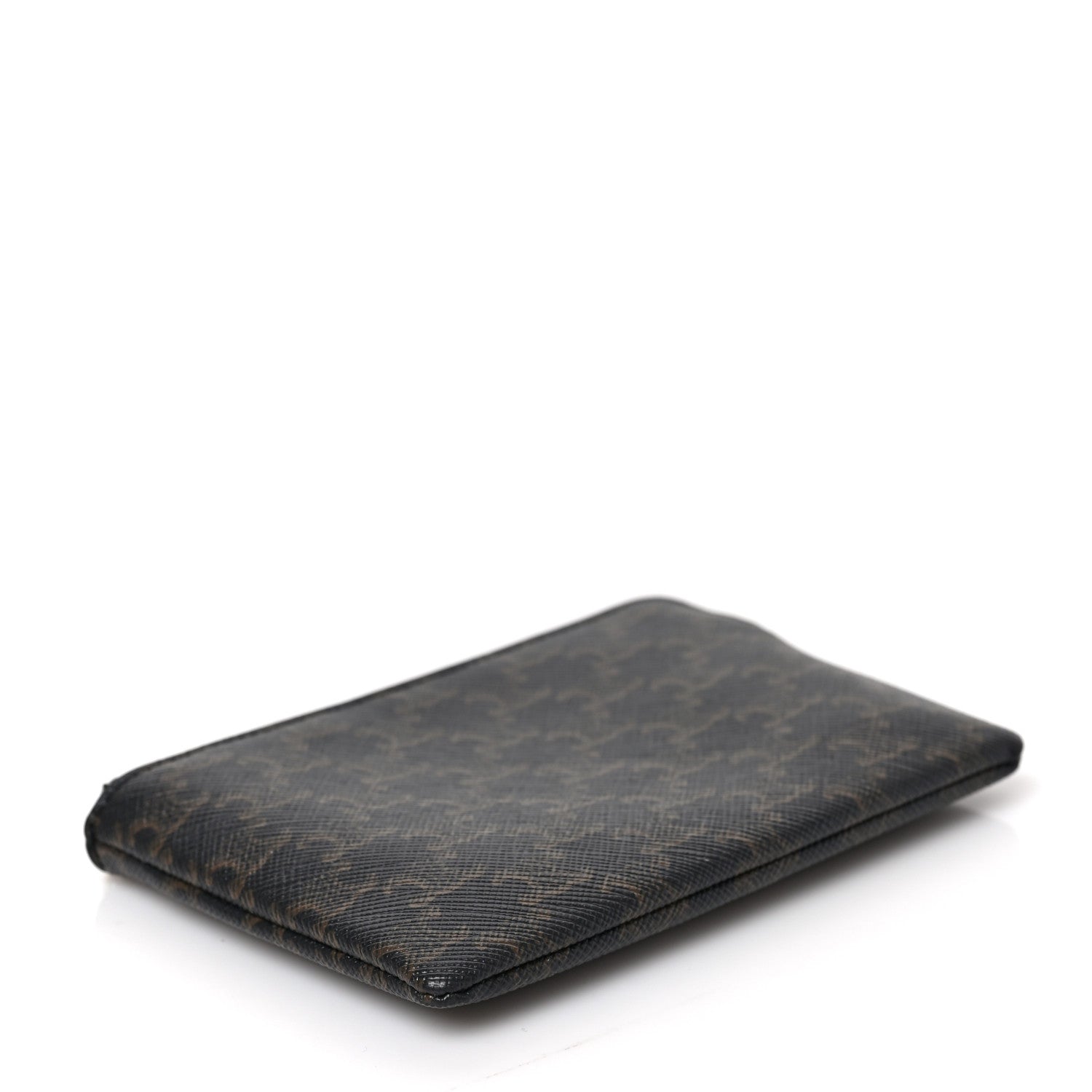 Celine Triomphe Canvas Coin and Card Pouch With Hook Black 4 of 5