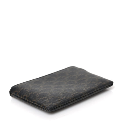 Celine Triomphe Canvas Coin and Card Pouch With Hook Black 4 of 5