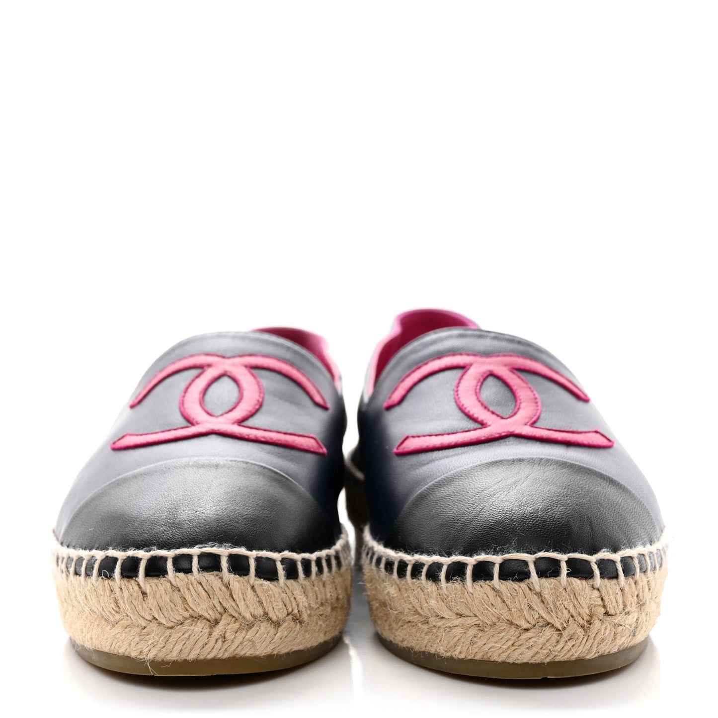 Lambskin CC Espadrilles 37 Navy Fuchsia Black