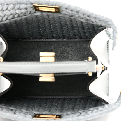 Fendi Paglia Vitello King Nappa Woven Petite Peekaboo I SEE U Satchel Anice 5 of 9