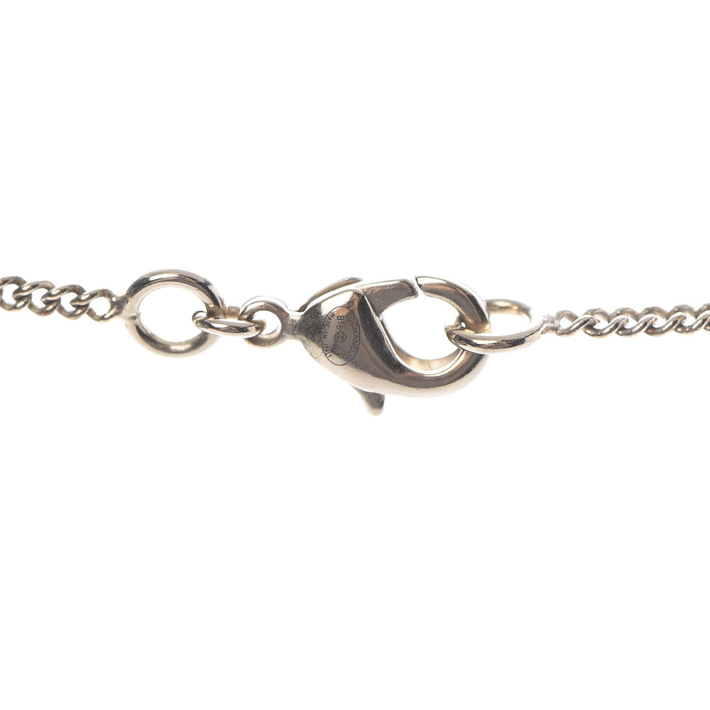 Pearl Crystal CC Pendant Necklace Gold