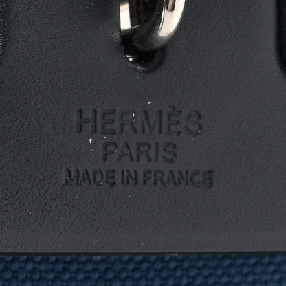 Hermes Toile Militaire Vache Hunter Herbag Zip Retourne 31 PM Black Blue De Malte 8 of 16