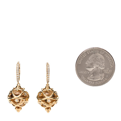 Temple St. Clair 18K Yellow Gold Diamond Rock Crystal Theodora Earrings 2 of 4