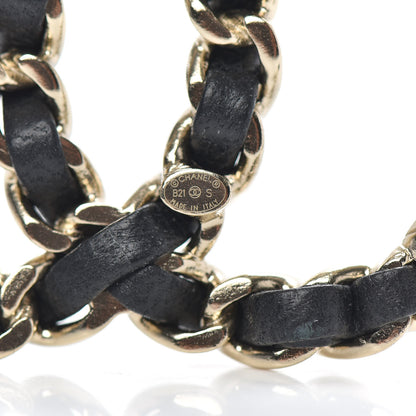 Chanel Lambskin Chain CC Brooch Black Gold 4 of 5