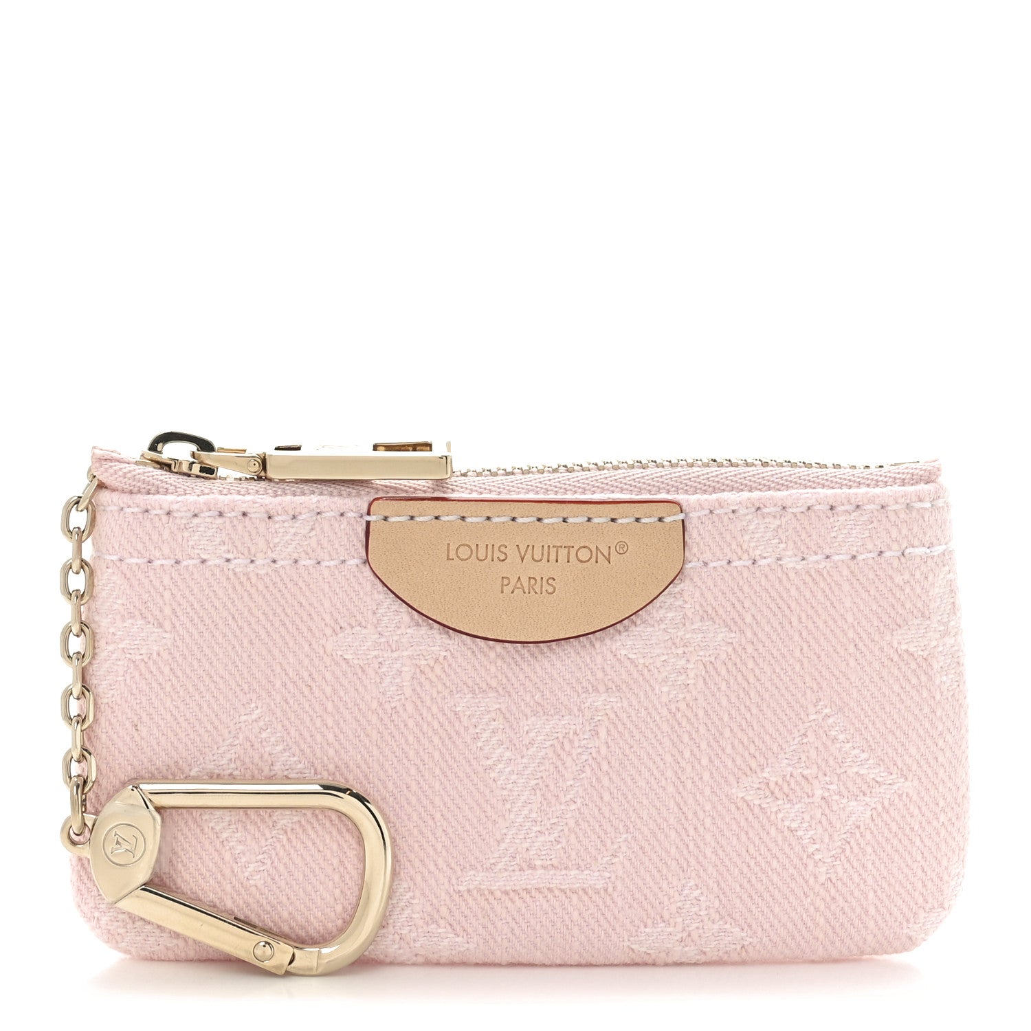 Louis Vuitton Monogram Denim Key Pouch Washed Pink 1 of 7