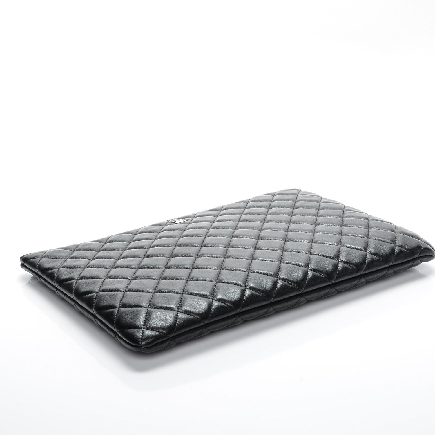 Chanel Lambskin Quilted Large Cosmetic Case Black 4 of 7