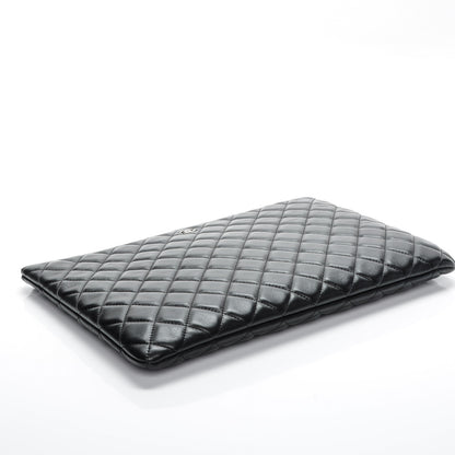 Chanel Lambskin Quilted Large Cosmetic Case Black 4 of 7