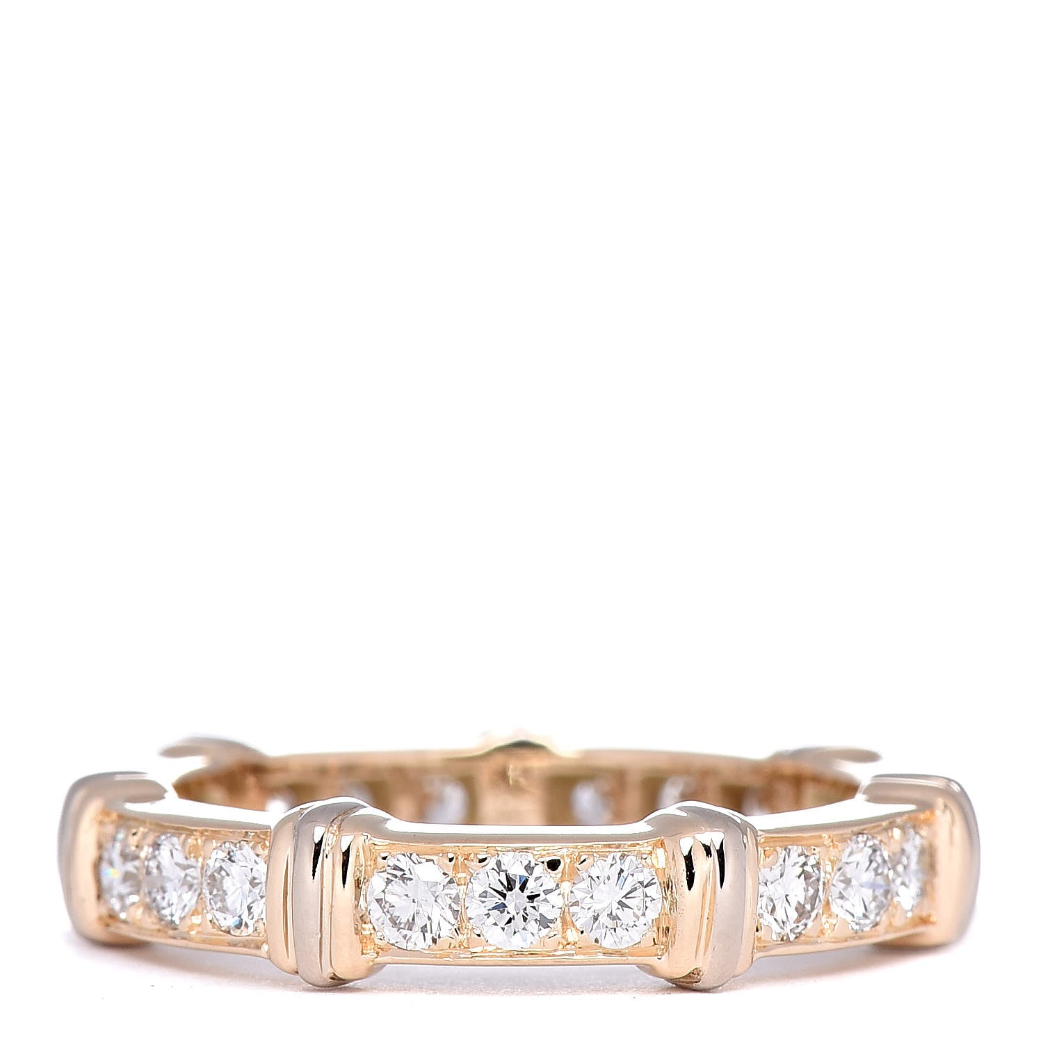 Tiffany CARTIER 18K Yellow White Gold Diamond Contessa Band Ring 49 4.75 3 of 7