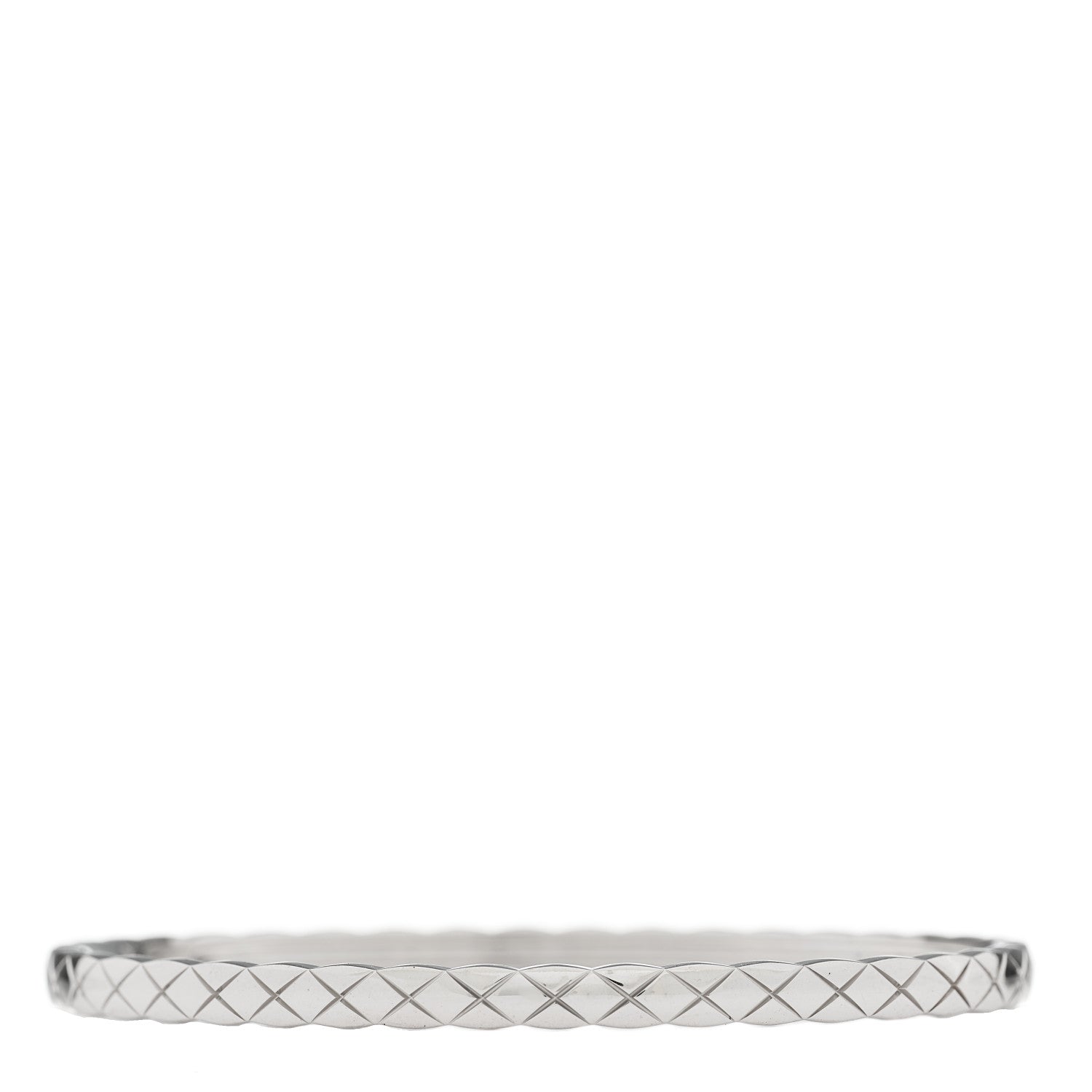 Chanel 18K White Gold Mini Coco Crush Bangle Bracelet S 1 of 4