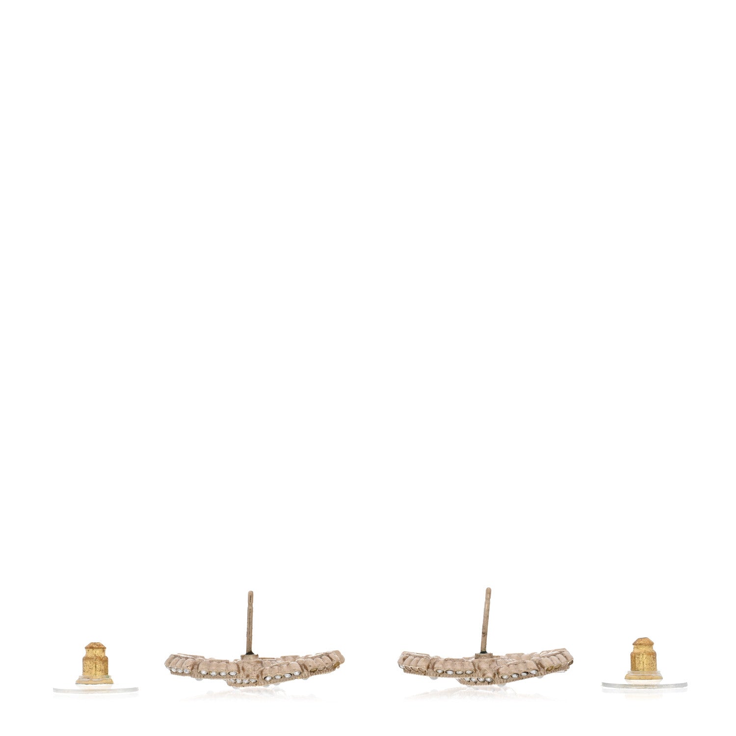 Chanel Crystal Baguette Pearl CC Earrings Gold Pearly White 3 of 7