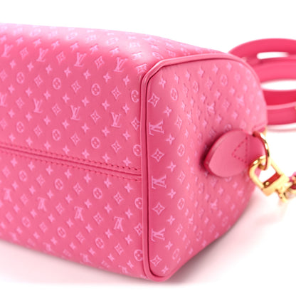 Louis Vuitton Calfskin Nanogram Embossed Speedy Bandouliere 20 Rose 9 of 9