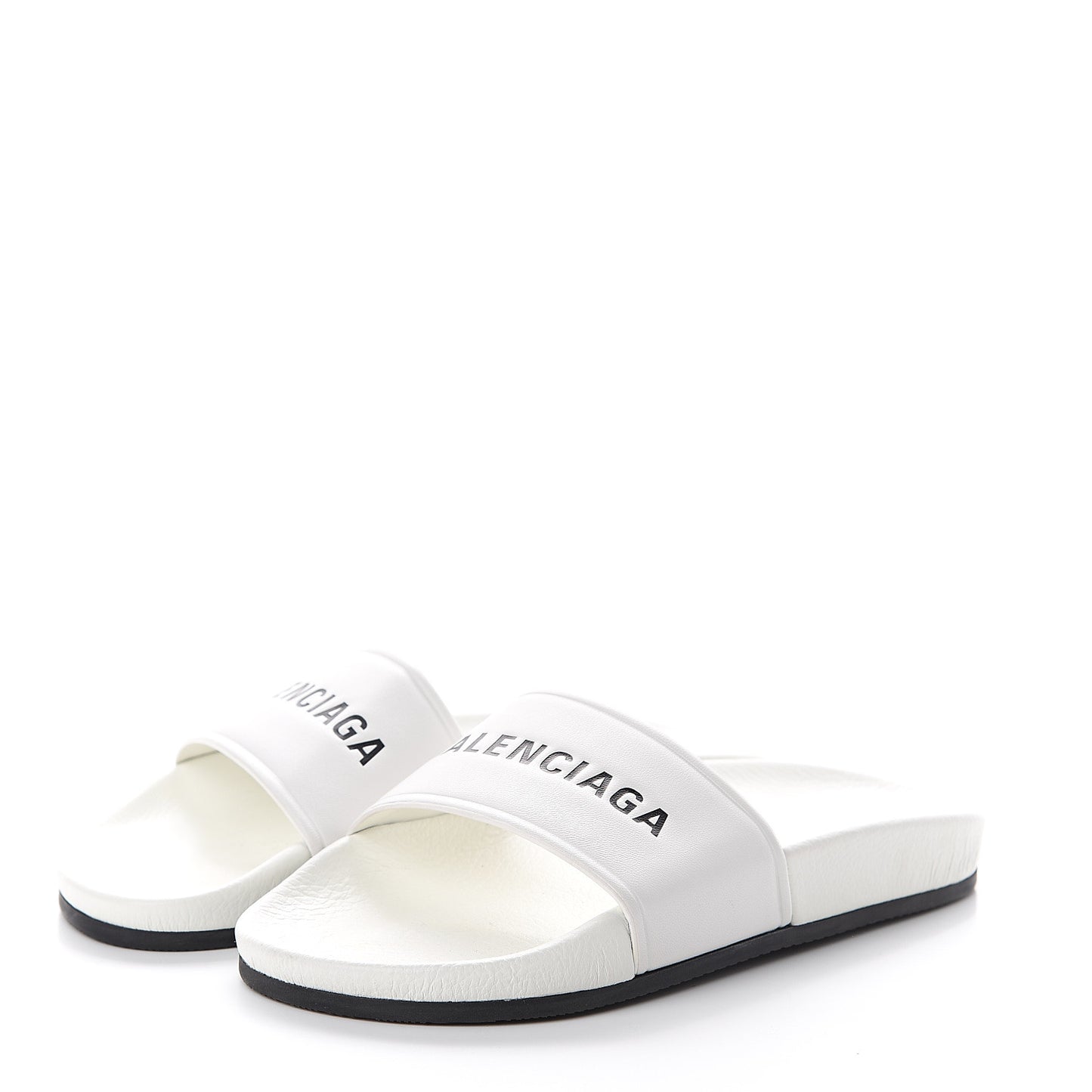 Nappa Logo Womens Pool Slide Sandals 36 White