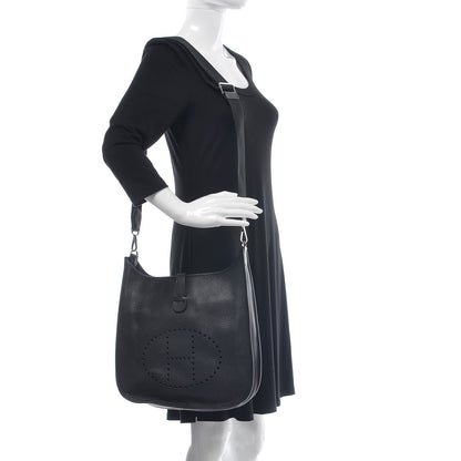 Hermes Taurillon Clemence Evelyne III GM Black 3 of 12