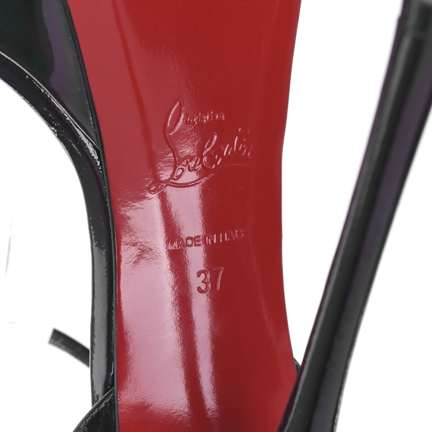 Christian Louboutin Patent Psychic Loubi Queen Alta 150 Platform Sandals 37 Black 6 of 8