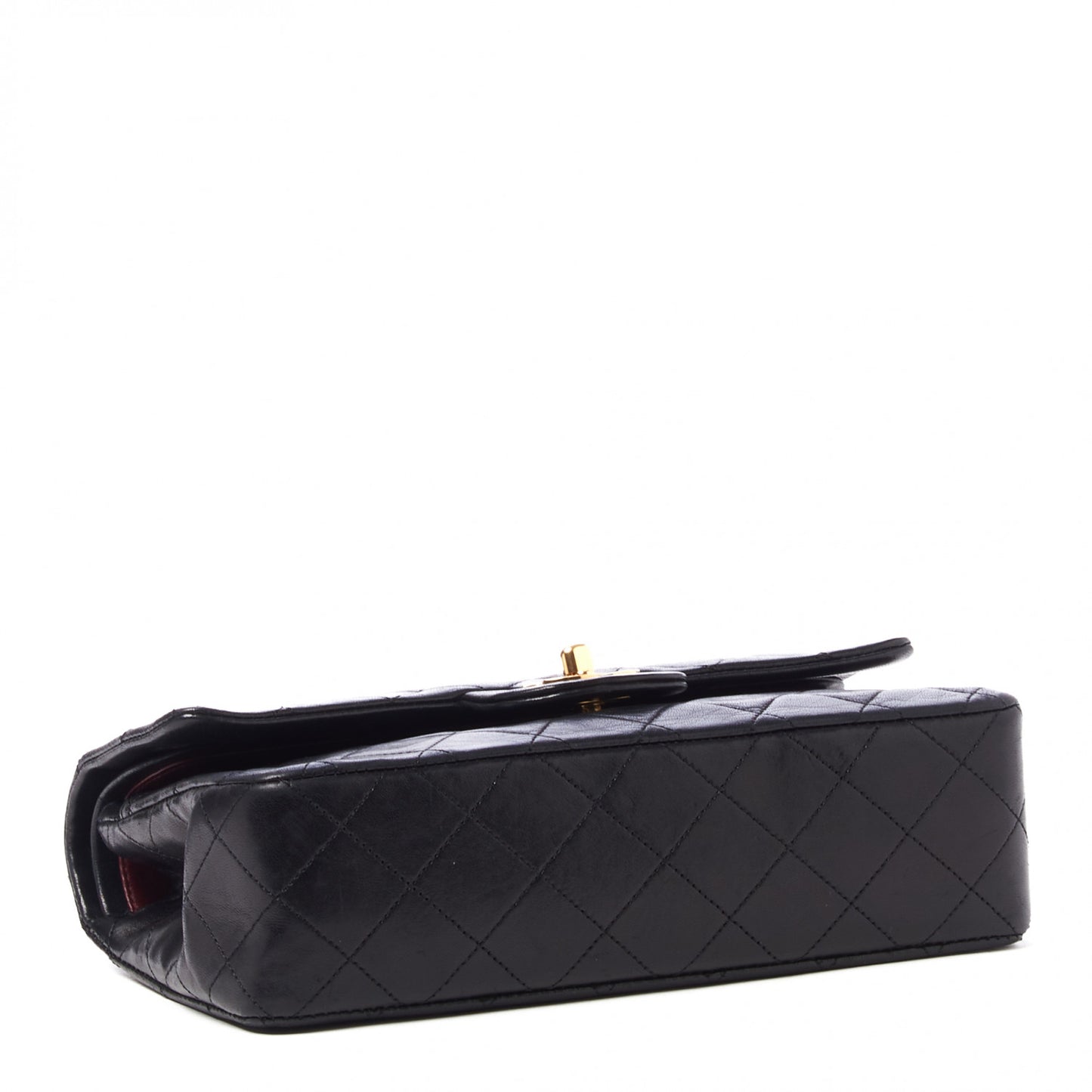 Lambskin Quilted Small Double Flap Black