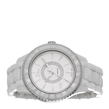 Christian Dior Stainless Steel Ceramic Diamond 38mm Dior VIII Automatic Watch White 2 of 5