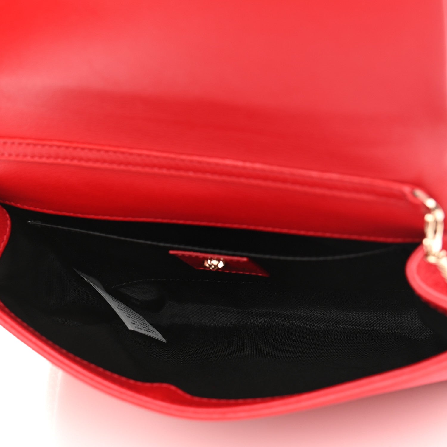 Versace Suede Palazzo Crystal Chain Evening Bag Red 5 of 11
