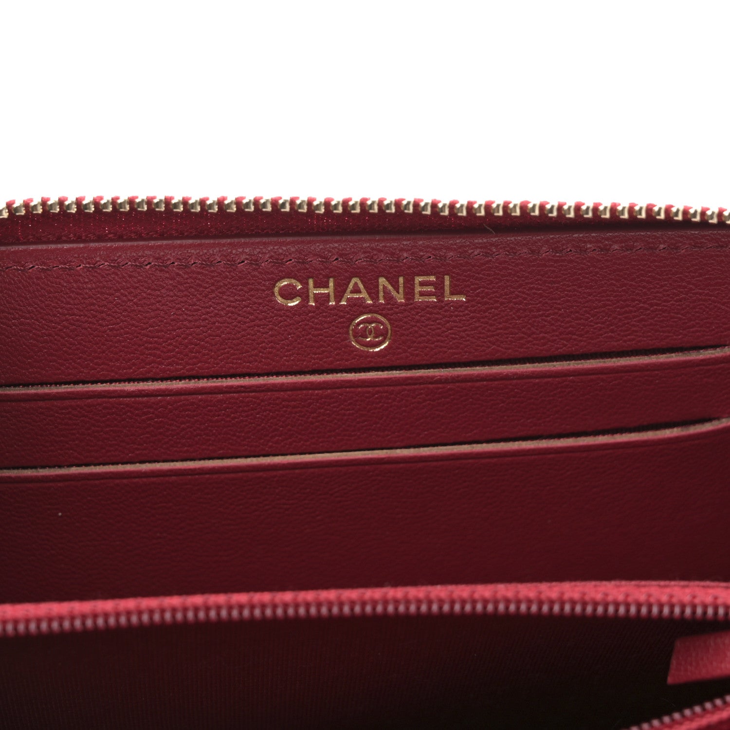 Chanel Sheepskin Quilted Medium Mademoiselle Vintage Zip Around Wallet Red 6 of 8