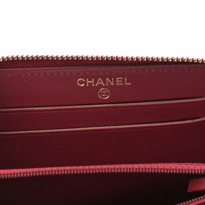 Chanel Sheepskin Quilted Medium Mademoiselle Vintage Zip Around Wallet Red 6 of 8