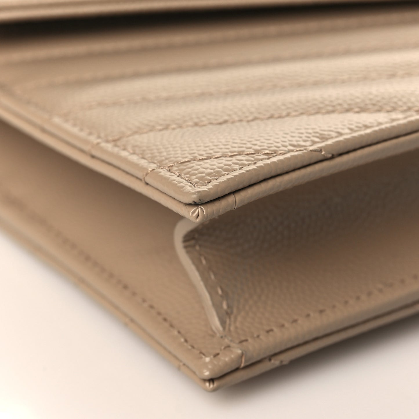 Grain De Poudre Matelasse Chevron Monogram Envelope Chain Wallet Nude Powder