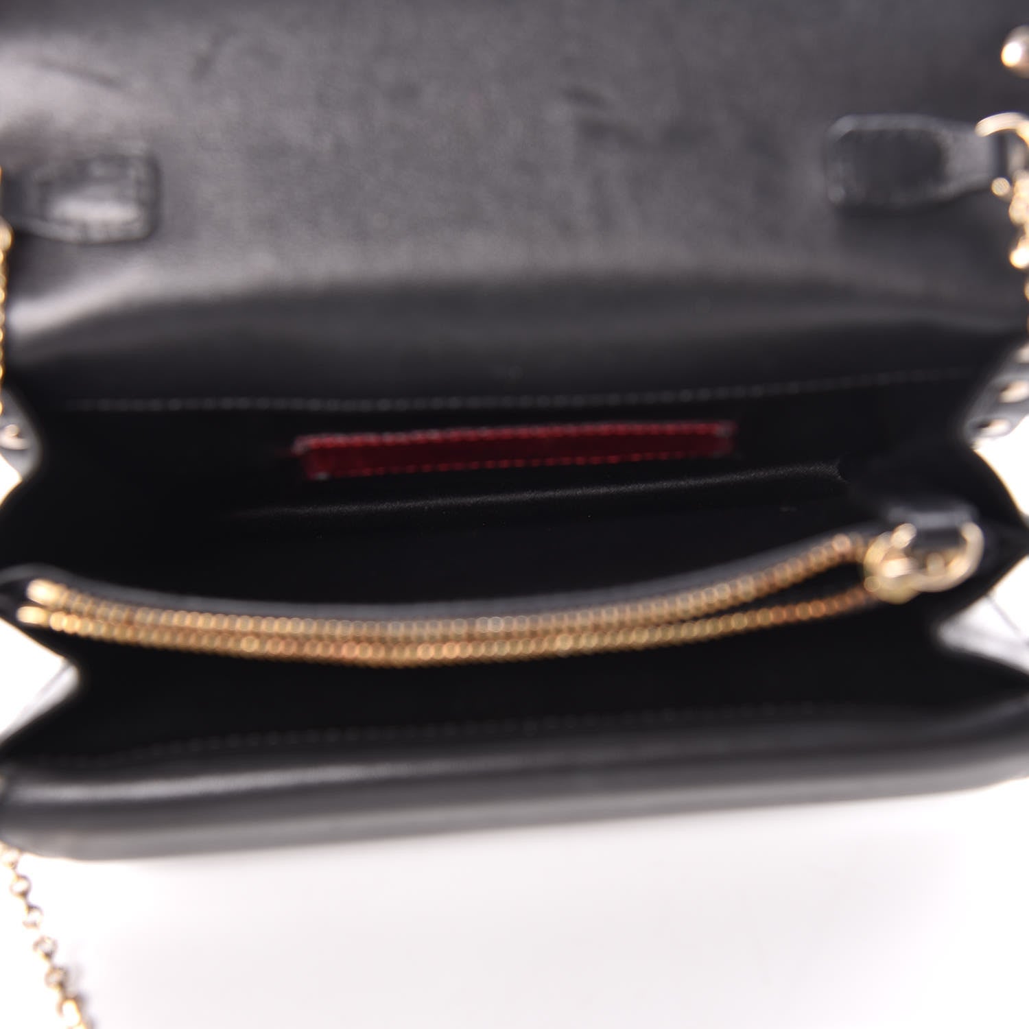 Valentino Garavani Calfskin Rockstud Wallet on Chain Black 5 of 15