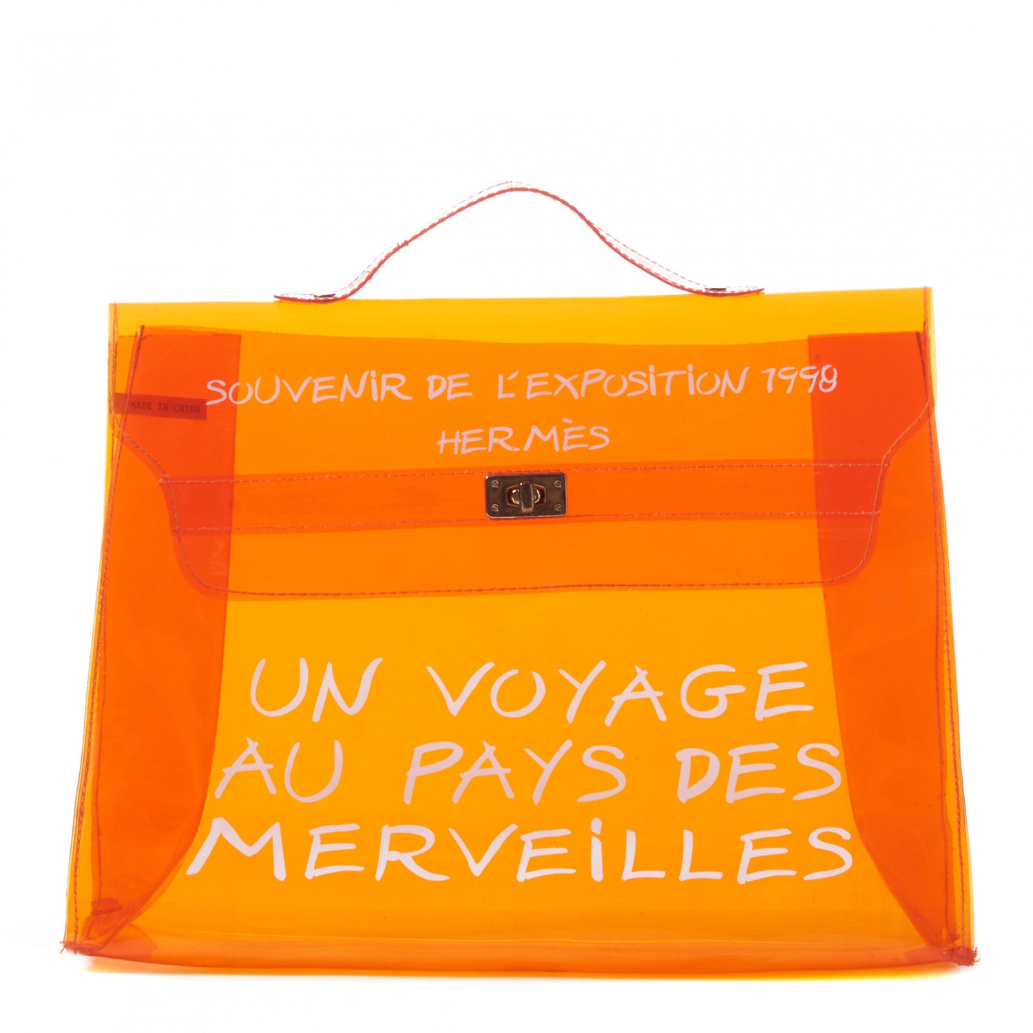 Hermes Vinyl Souvenir De L'Exposition Kelly Orange 1 of 7
