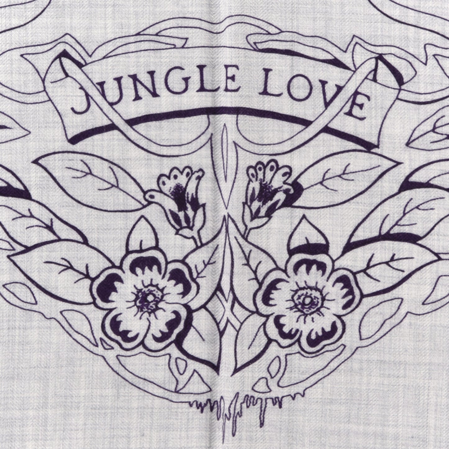Cashmere Silk Jungle Love Tattoo Shawl 140 Gris Chine Iris