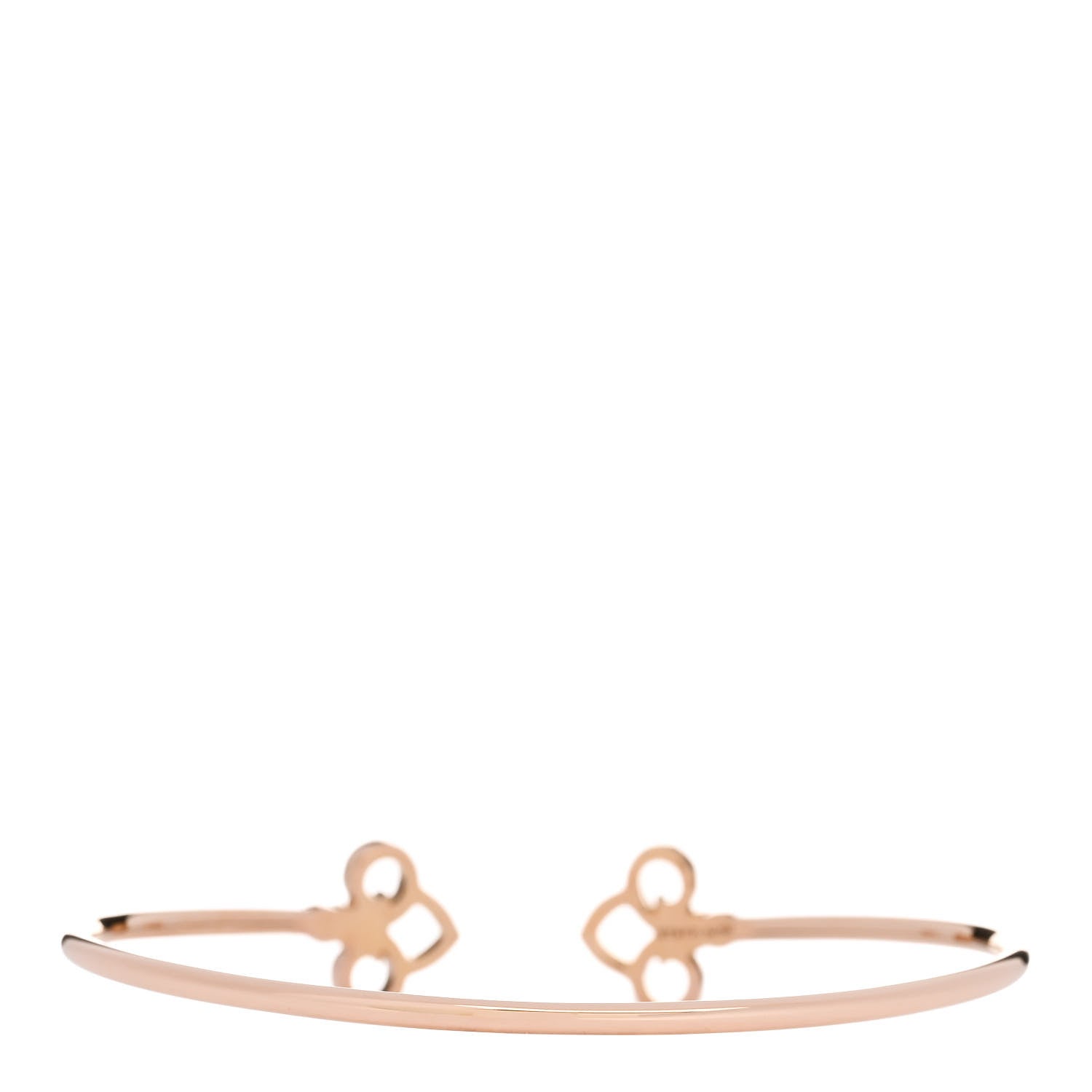 Tiffany 18K Rose Gold Diamond Fleur De Lis Wire Bracelet 2 of 4