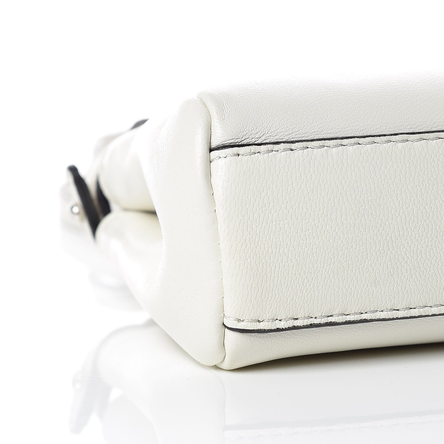 Shiny Nappa Micro Peekaboo Iconic Satchel White