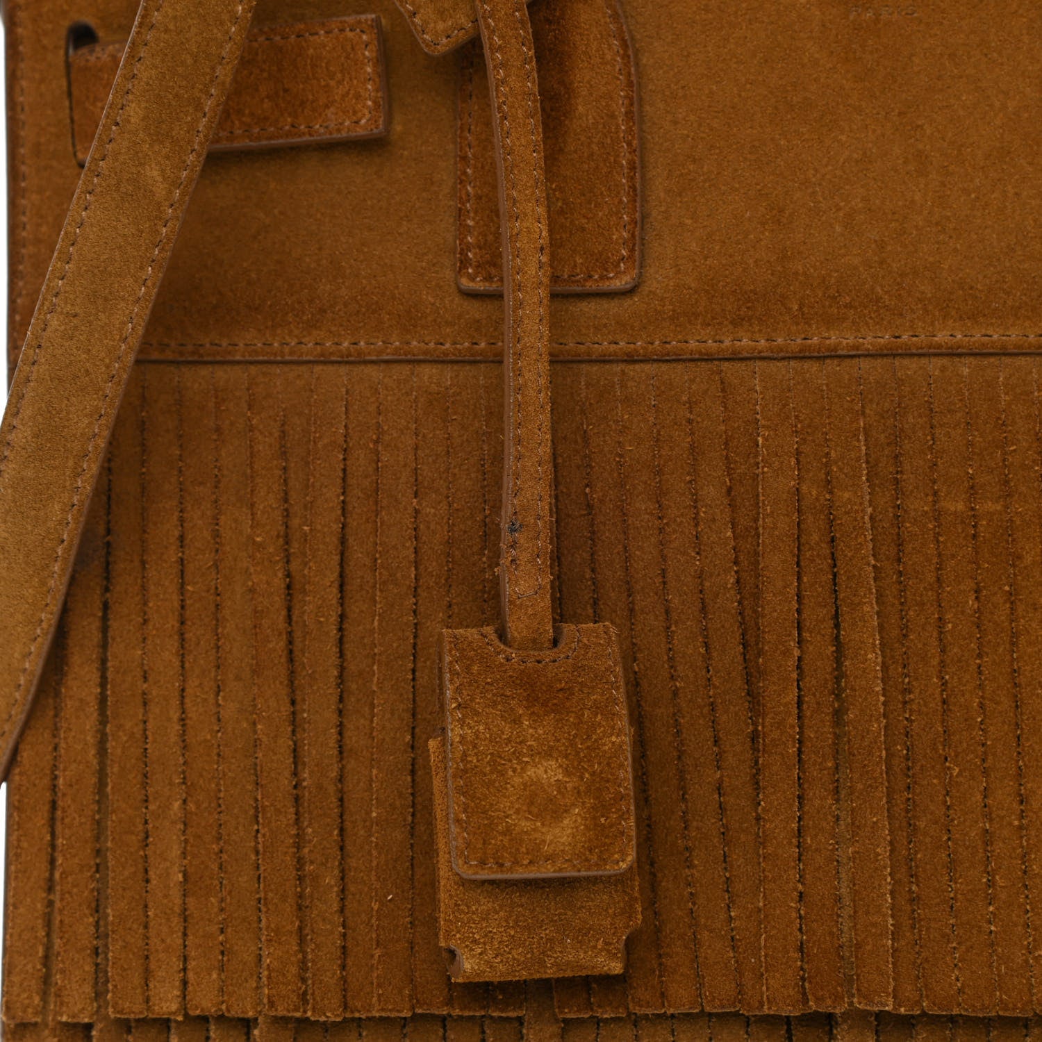 Saint Laurent Suede Fringe Baby Sac De Jour Brown 14 of 14