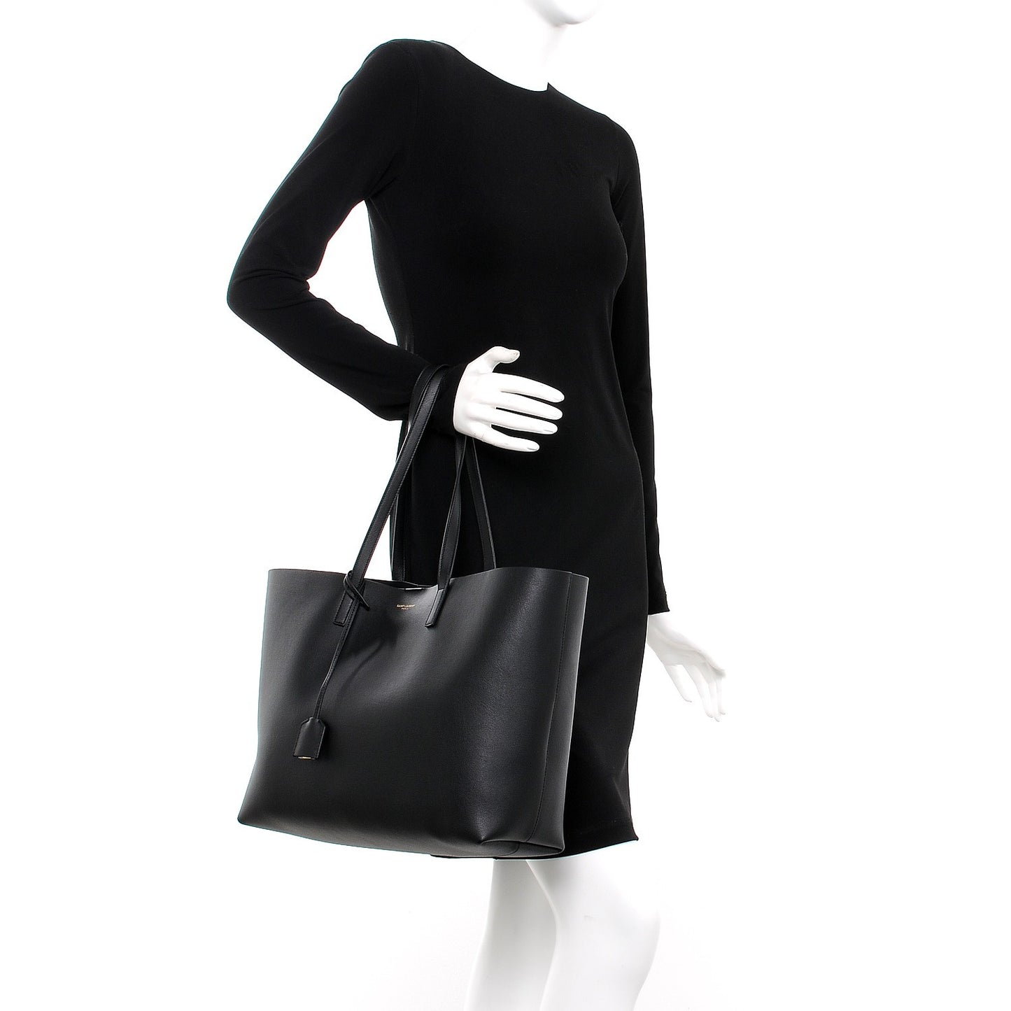 Calfskin Large Shopping Tote Black