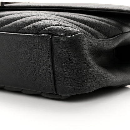 Saint Laurent Sheepskin Matelasse Chevron Monogram Medium College Bag Black 11 of 13