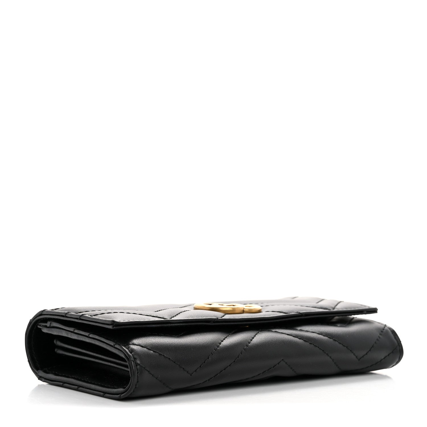 Gucci Calfskin Matelasse GG Marmont Continental Wallet Black 4 of 8