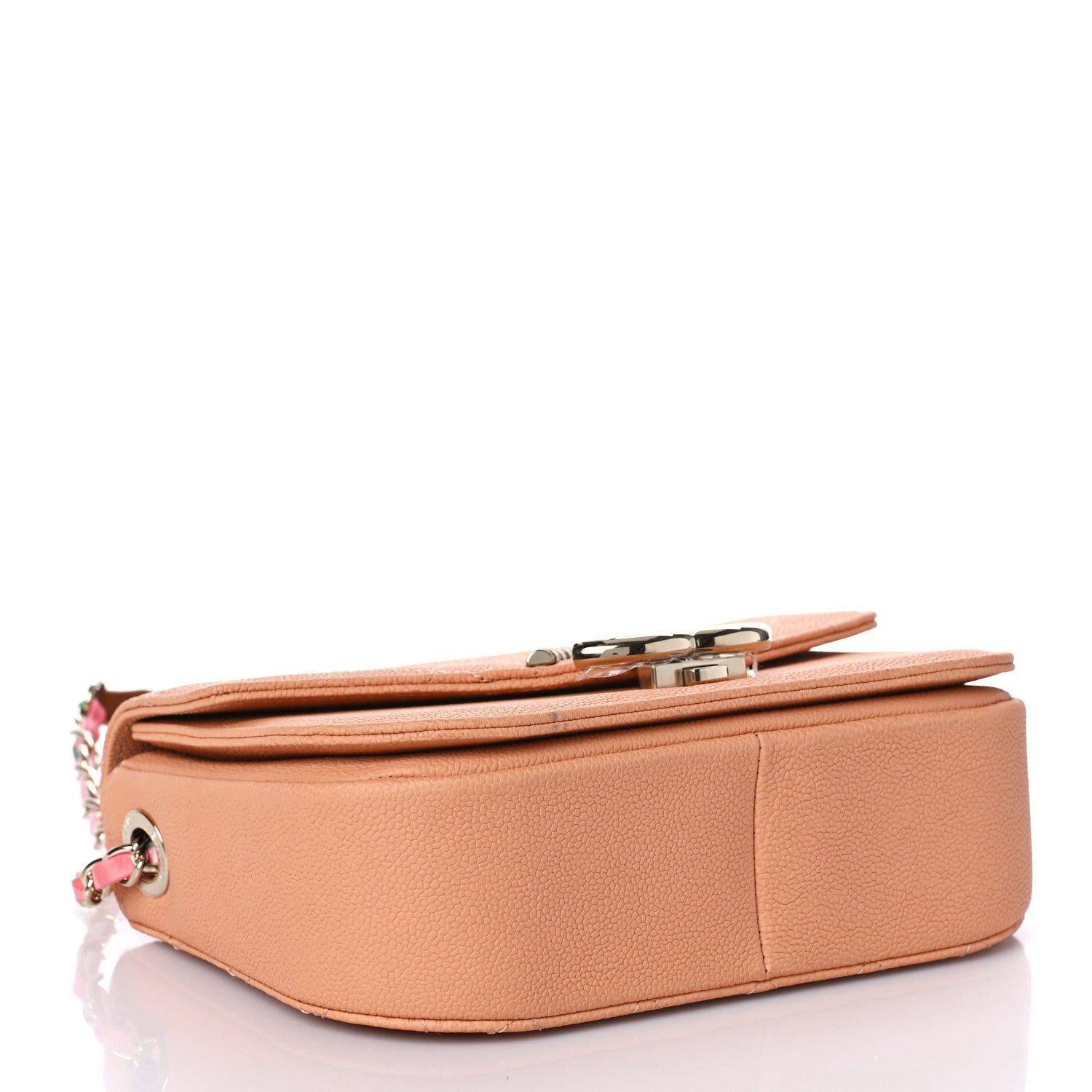Chanel Grained Calfskin Quilted Small Cuba Top Handle Flap Coral 4 of 10