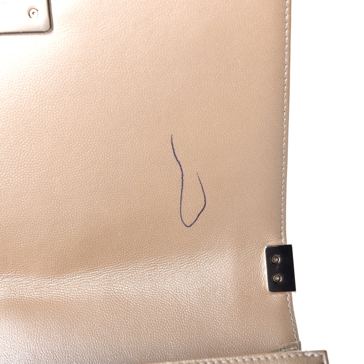 Metallic Caviar Quilted Medium Boy Flap Light Gold
