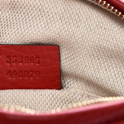 Gucci Pebbled Calfskin Mini Soho Chain Bag Tabasco Red 7 of 7