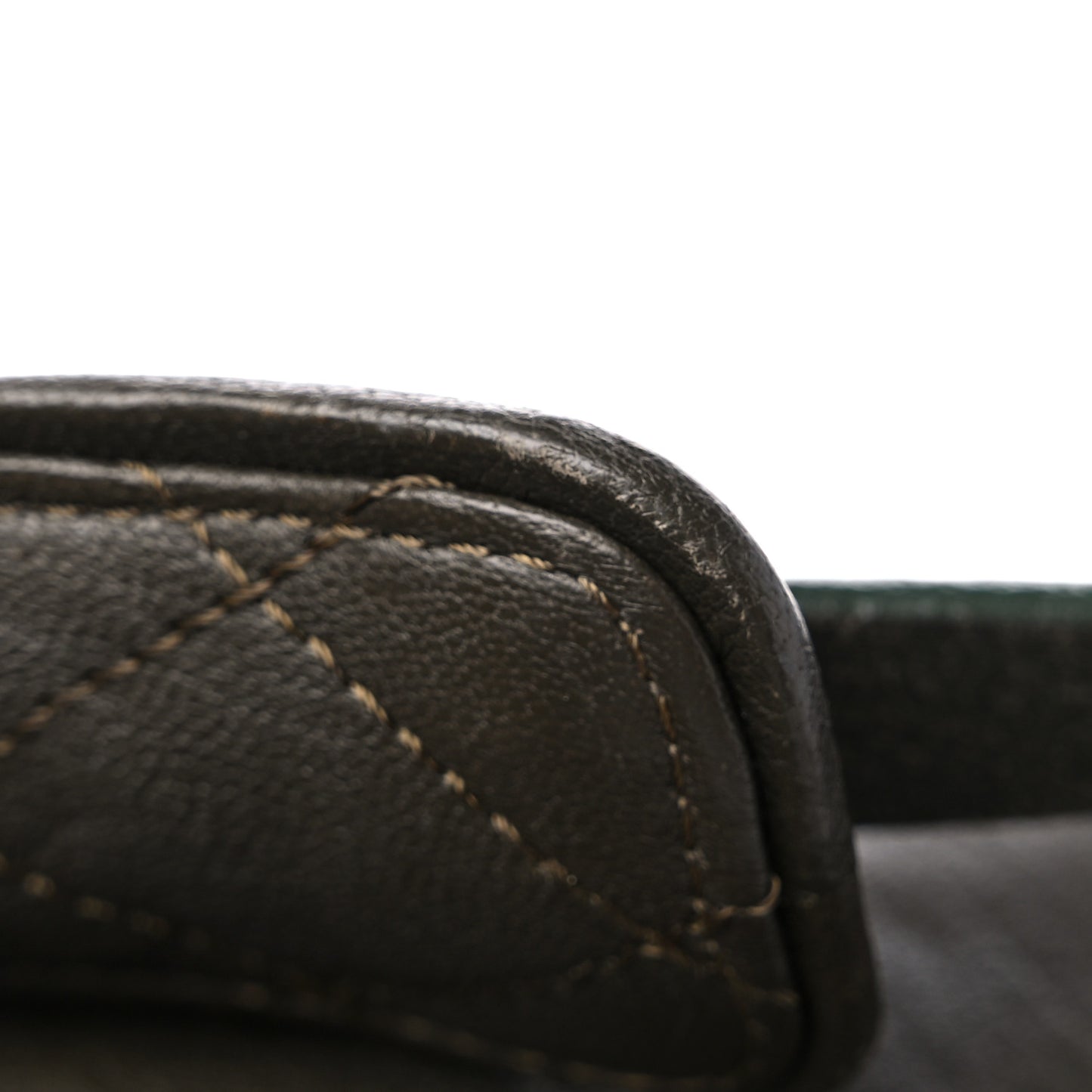 Soft Vachetta Small Biker Saddle Chain Satchel Green