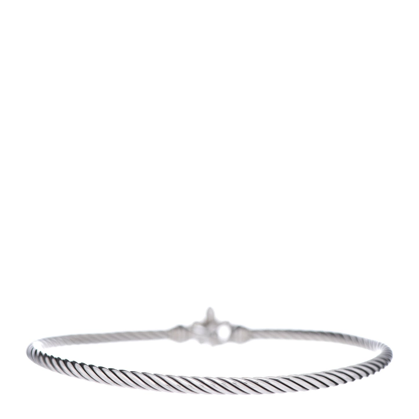 Sterling Silver 18K Yellow Gold 3mm Cable Collectibles Fleur De Lis Bracelet
