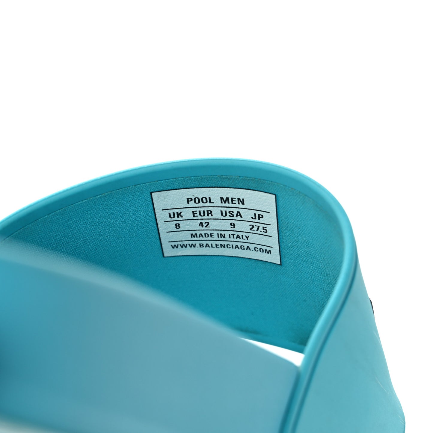PVC Logo Mens Pool Slide Sandals 42 Turquoise Black
