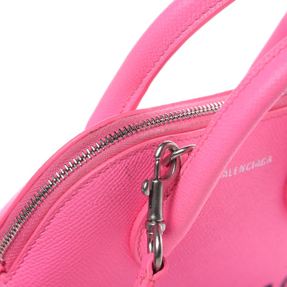 Balenciaga Signature Grained Calfskin Logo XXS Ville Top Handle Bag Acid Pink Black 10 of 10